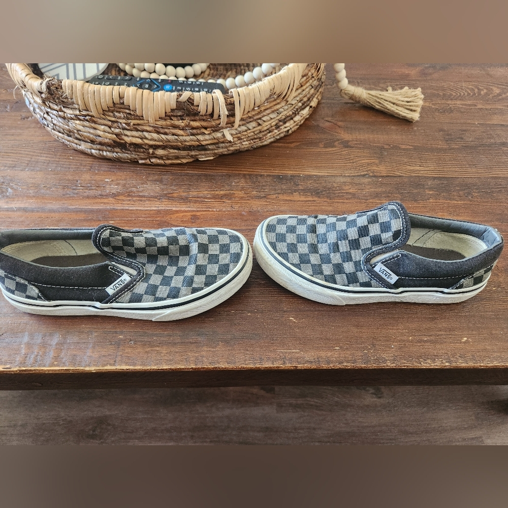 Kids Van's slip ons black/Grey checks